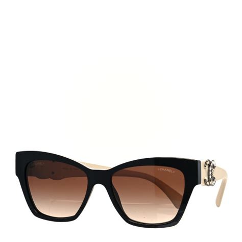 CHANEL Acetate Square Cat Eye CC Sunglasses .